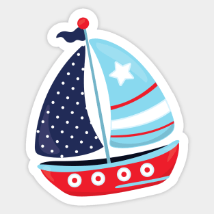 Sailing Boat, Sailor, Sailing, Boat, Ship, Sails Sticker